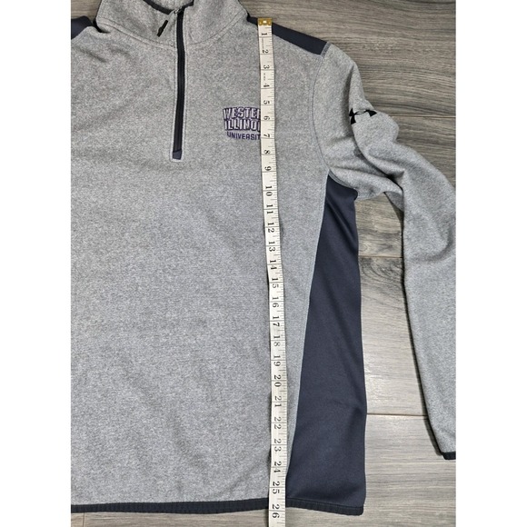 Western Illinois University Pullover Small Gray Under Armour Cold Gear Loose - Picture 14 of 16